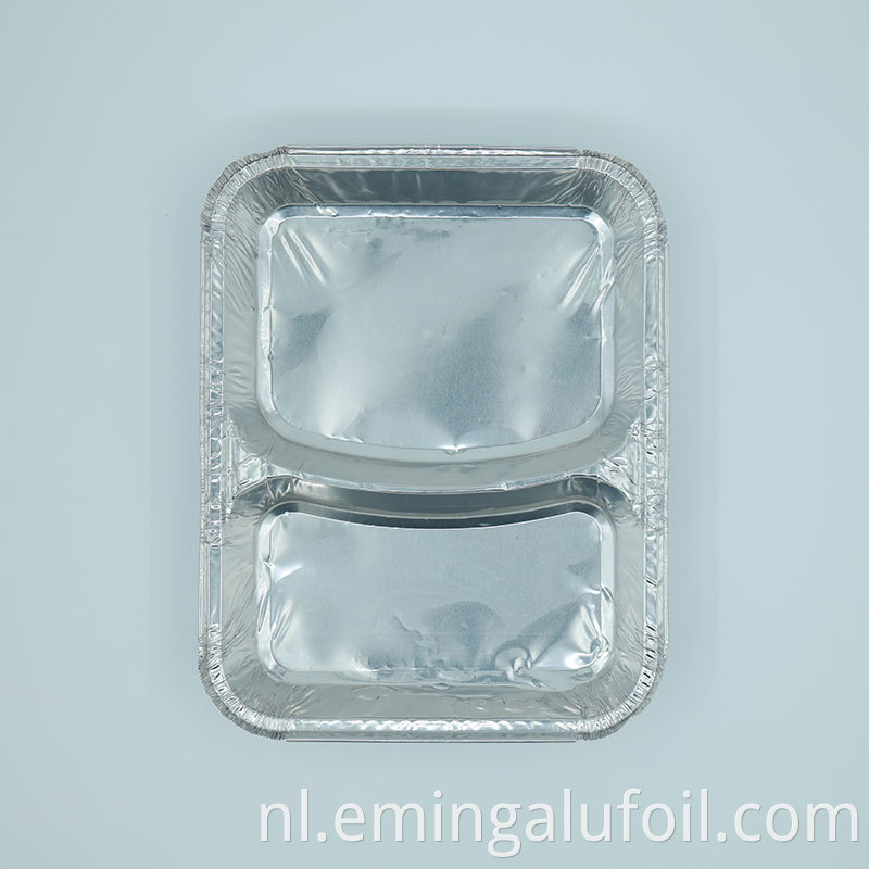 2 Compartment Take Away Aluminum Tray